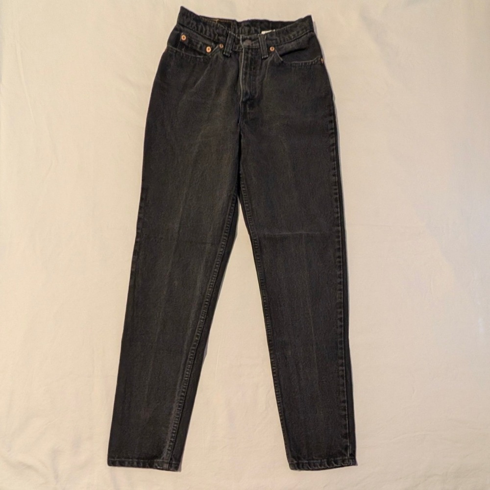 Levis 512 Slim Fit Tapered Leg Jeans Black High Rise Vintage Made in Canada 5 M
